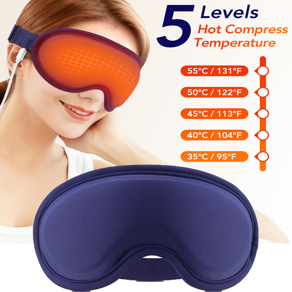 Eye Mask Heated - Smart 3D Eye Massager with 5-Level